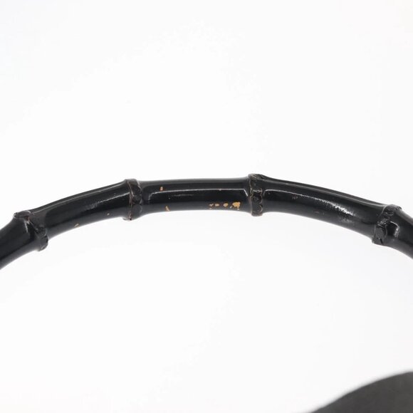 GUCCI Bamboo Shoulder Bag Leather Black Gold 001 2113 1880 Auth 147949 - Picture 9 of 16